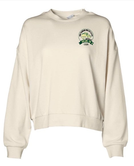 Women's California Wave Wash Sunday Crewneck Sweatshirt Crest Logo